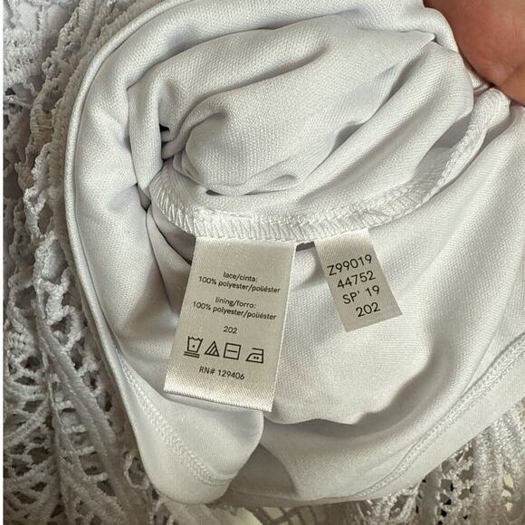 Venus Women's V-Neck Sheer Partially Lined Pullover Maxi Dress Size L White NWOT - Picture 6 of 6